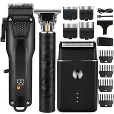 Pro Cordless Hair Clippers T Blade Trimmer Kit for Men Electric Cutting Machine