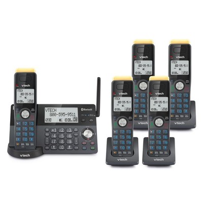 VTech Super Long Range 5 Handset DECT 6.0 Cordless Phone for Home with Answer