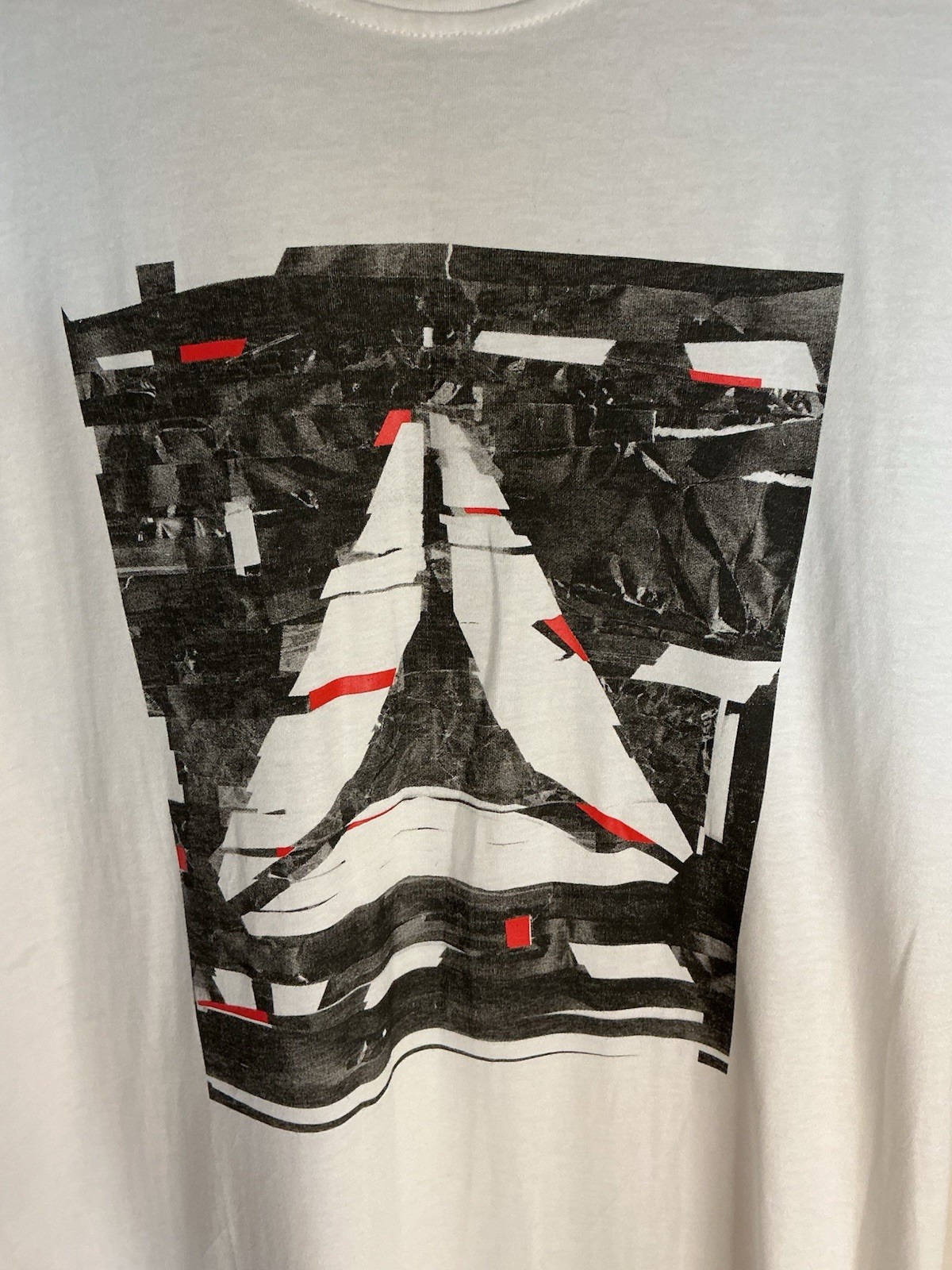 Reebok T Shirt Tee Top Gym Sports Training Black White Motif Large Vintage Retro image 3