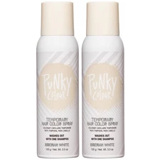 Punky Hair Color Spray, Siberian White, 3.5 oz, 2 Pack - Wash Out Dye