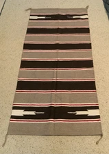 Hand Woven Braided Double Saddle Blanket 61” X 29.25” Southwest Rug