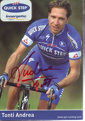 2005 TONTI ANDREA Team QUICK STEP Cycling Card Signed