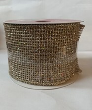 2 1/2 x 20 Ft Wired Edge Gold Ribbon For Christmas, Wedding With Glitter
