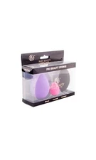 3 Pc Beauty Makeup Black/Pink Sponge Blender Flawless Latex Free Foundation Puff