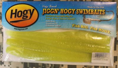 4-Pack of Hogy Brand 10'' Chartreuse Green Solid Body Jiggn' Hogy Swimbaits USA!!