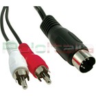 1.5m Audio MIDI DIN Attachment to RCA Cable Turntable Adapter HiFi Amplifier