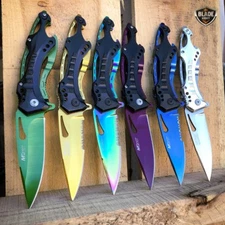 8" MTECH USA TITANIUM TACTICAL FOLDING KNIFE Pocket Blade EDC Can Opener NEW