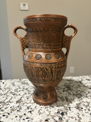 Handmade Greek Vase. Modern Made In Ancient Form. 8 x6  Artist Signed.