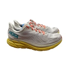 Hoka White and Coral Athletic Shoes size 10 EE