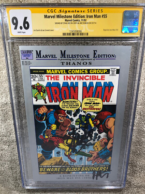 Iron Man 55 CGC 2XSS 9.6 Stan Lee Starlin 1st Thanos Milestone Ed
