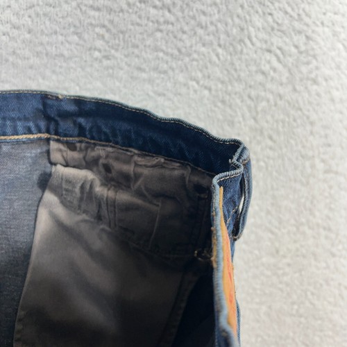 Levi 510 Jeans Mens Straight Blue Dark Wash 35x30 (35x29) Denim Pockets Paint* - Picture 8 of 11