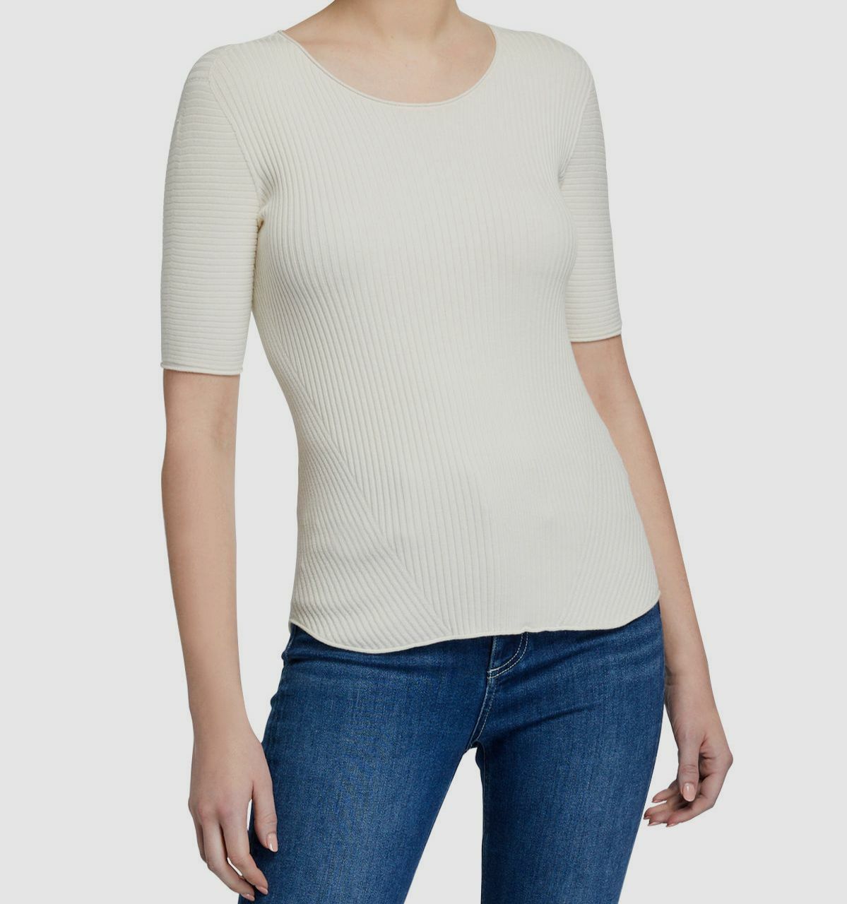$250 Rag & Bone Women's White Kishi Seamless Short Sleeve Top Size S