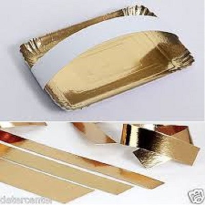 10 KG GOLDENE KARTONSTREIFEN 5x100 CM FÜR SCHALEN GASTRONOMIE KONDITOREI