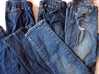 Girls Size 12 Jeans 77Kids by American Eagle Justice Premium Cat & Jack Lot of 3