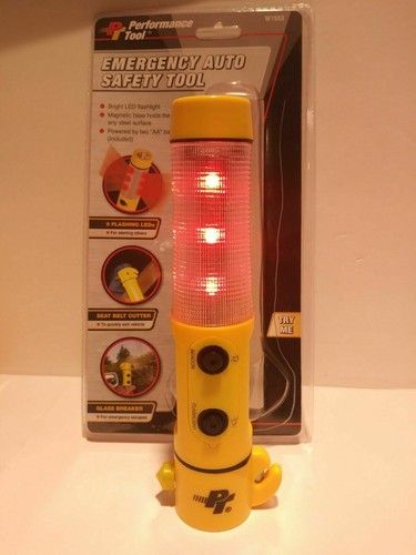 Wilmar Corp. / Performance Tool W1553 Emergency Rescue Tool, Flashlight, Red NEW - 第 1/4 張圖片