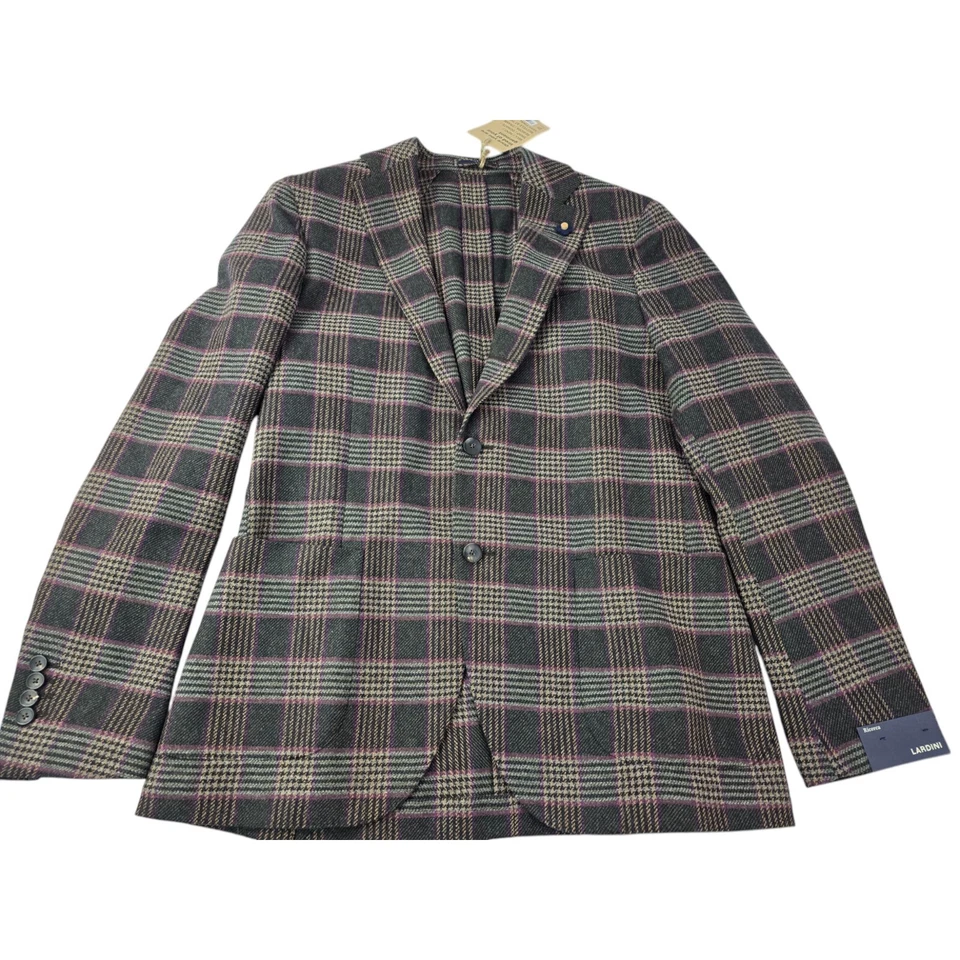 Chaqueta Blazer de Franela LARDINI IT48 US38 M Sencillo Pecho Hecha en Italia $1295 Foto 3 de 4