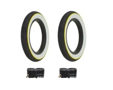 PAIR BICYCLE ALTA TIRES W/ TUBES IN 12" 1/2 X 2 1/4 SEMI-SLICK WHITE YELLOW LINE