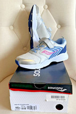 Saucony Wind Fast Athletic Sneaker Youth Girls Sz 4 Blue Silver Pink Shoes New