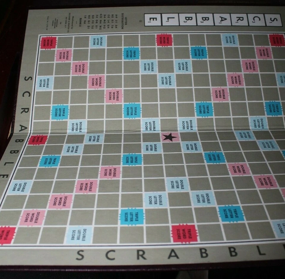 Vintage Scrabble Crossword Game 1953 Selchow & Righter Wooden Tiles Complete - Image 2 of 4