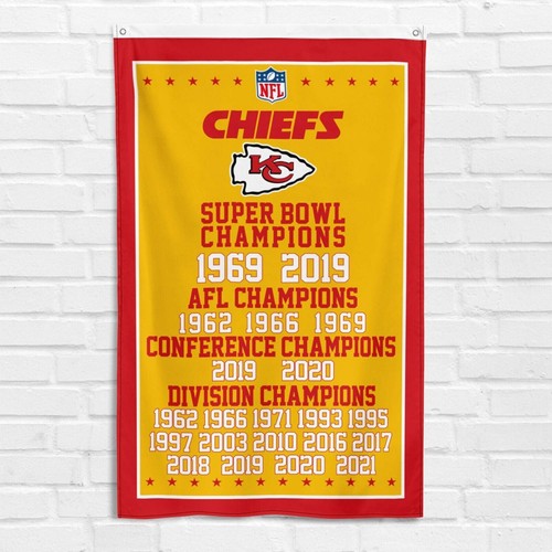 For Kansas City Chiefs 3x5 ft Flag KC AFL Super Bowl Champions Banner - Picture 3 of 12