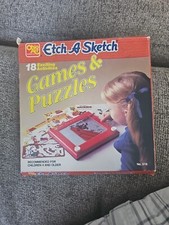 Vintage Ohio Art Etch A Sketch Games and Puzzles 18 Reusuable Plastic Screens
