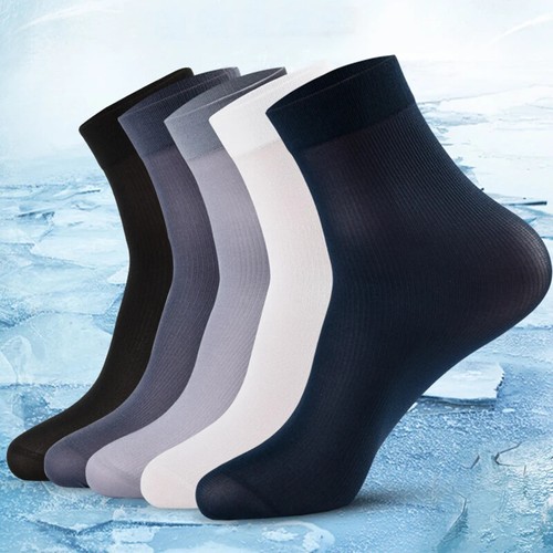 10 pares de calcetines de seda ultrafinos para hombre calcetín de verano negocios suaves transpirables calcetines tobilleros - Imagen 16 de 29