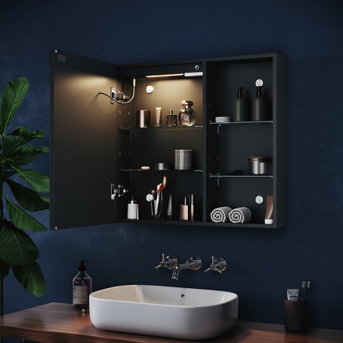 LED Bathroom Mirror Cabinet With Shaver Socket Storage/Demister/Sensor Switch - Picture 185 of 201