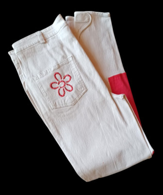Youth Equestrian Horse Riding Breeches   Size L   New Tan/Red  29 x 26'' Girls