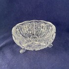 Vintage Clear Cut Glass Compote Star Footed Contemporary Candy Dish Nut Bowl — photo 2