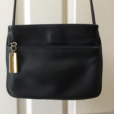 Giani Bernini Leather Hand Bag Small Crossbody Double Zipper Pouch