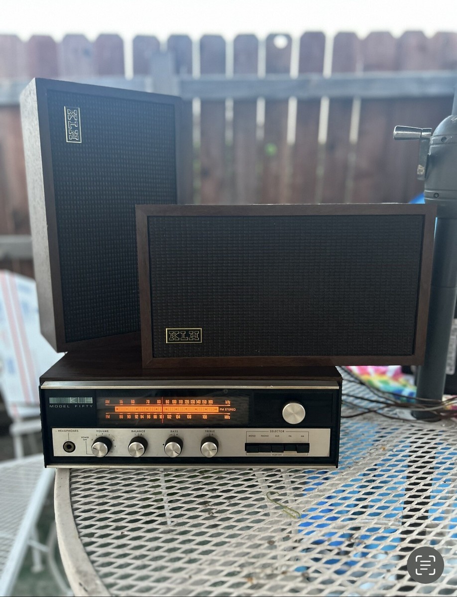 Rare Vintage KLH Model Fifty Stereo Receiver Speakers ACOUSTIC SUSPENSION  System