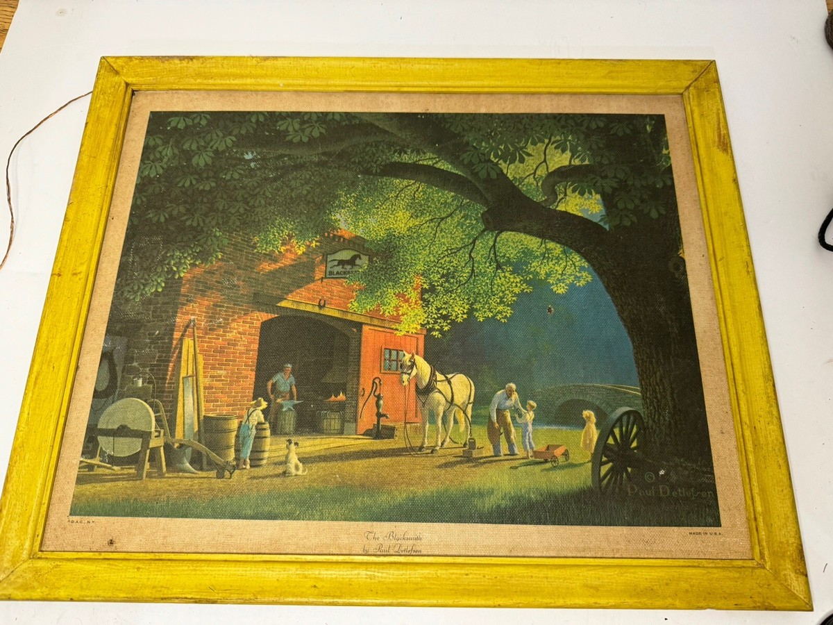Paul Detlefsen絵画 Paul Detlefsen “The Smithy” 1966/Blacksmith/Horse & Buggy