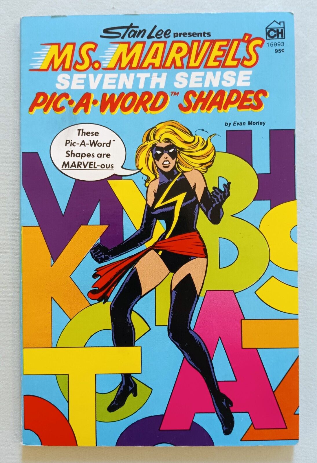 MS. MARVEL'S SEVENTH SENSE PIC-A-WORD SHAPES, STAN LEE CINNAMON HOUSE TEMPO 1978