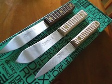 J. RUSSELL 3 PIECE GREEN RIVER CLASSIC CARBON  KNIFE SET U.S.A FISH/HUNT