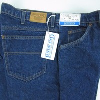 Lands End Lined Plaid Square Rigger Denim Blue Jeans Indigo Pants Mens 36x32 Lands End Lined Plaid Square Rigger Denim Blue Jeans Indigo Pants Mens 36x32