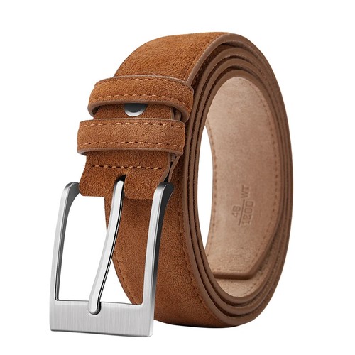 Men Belt Real Cow Leather Plaid Jeans Pin Buckle Luxury Genuine Leather Belt - Picture 23 of 23