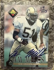 1994 Pro Line Classic Football Sam Mills Auto #119/1115 Saints Read Description 