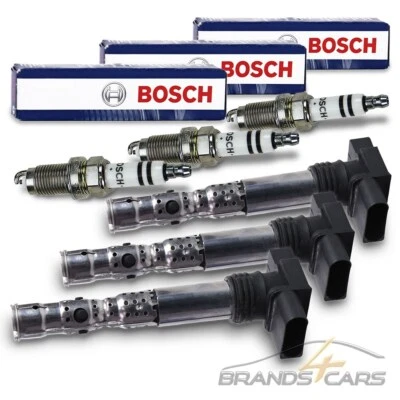ATEC 3x ZÜNDSPULE + 3x BOSCH ZÜNDKERZE FÜR VW POLO 9N 1.2 AWY BMD BBM BJ 02-09