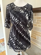 Express NWT black white sheer over tank 2 pc dress sz XS