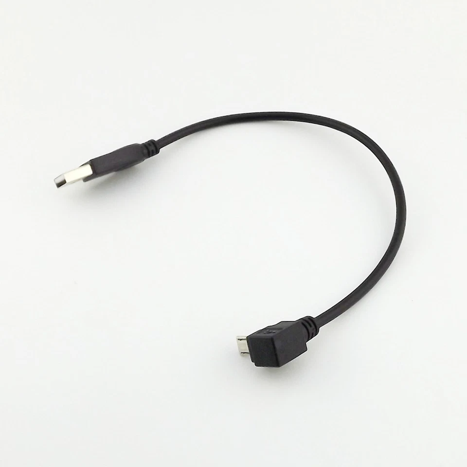 Down Angled Micro USB 5 Pin Male to USB A Male Data Charge Cable for Cell Phone - Image 2 of 4