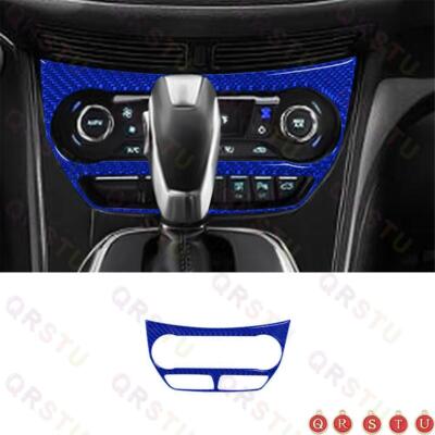 Blue Carbon Fiber Digital Climate Control Trim For Ford Escape 2013-2016 Type A
