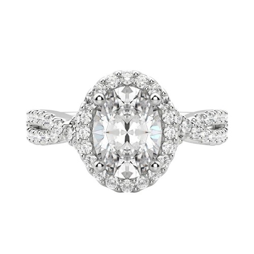 Oval Cut 1.50Ct Diamond engagement ring Lab grown IGI Certified 14K White Gold - Picture 2 of 8