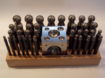 Set 24 Imbottitori In Acciaio + Bottoniera Cubica Per Lavorazione Metalli E Gioielli - Foto 12