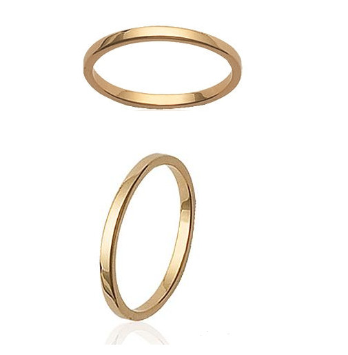Alliance fine fil carré en plaqué or 18 carats pour femme taille 52