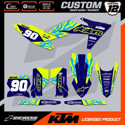 KTM MOTOCROSS GRAPHICS, CUSTOM MX GRAFIK-KIT, SX SXF EXCF HOLT BLAU