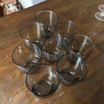 Set Of 8 VTG Libbey Classic Smoke Glasses 3 Dbl. Old Fashion 4  