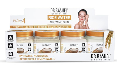 Dr. Rashel Rice Water Skincare Gift Kit |Scrub,Gel,Cream & Face Pack| 380ml each