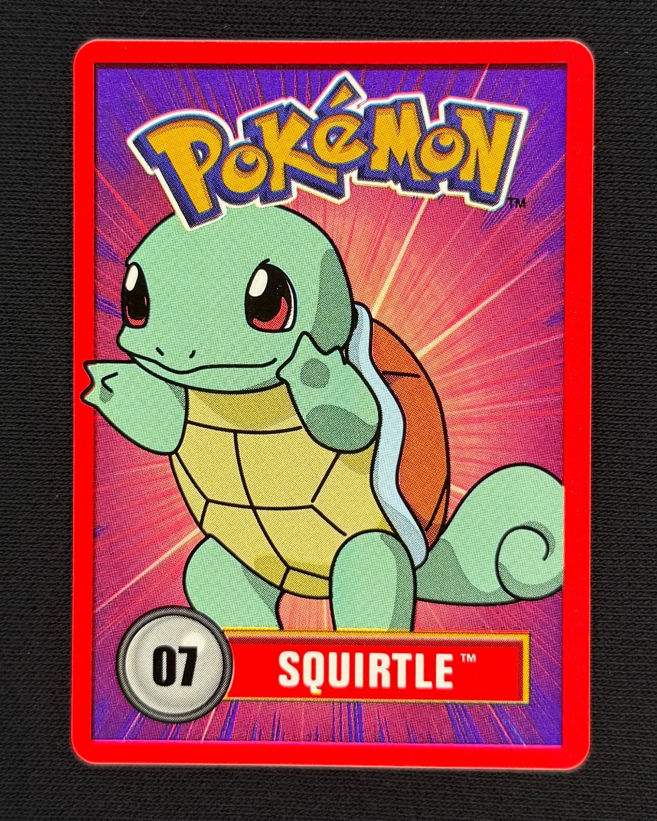SQUIRTLE (LP/NM) - Nintendo Official Promo Card No. 07 - Pokemon - 1998 Vintage