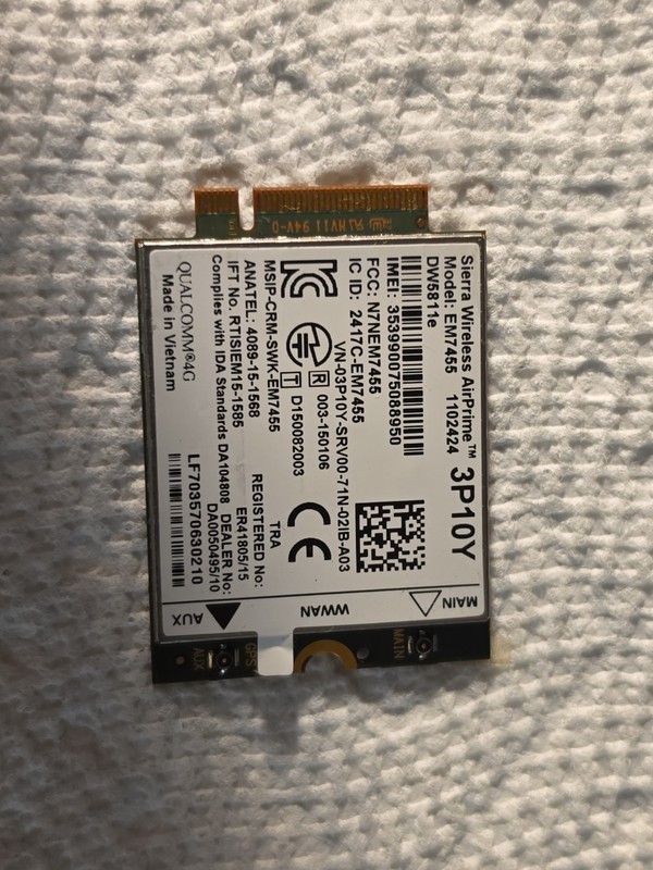 Dell Latitude 5590 15.6" Sierra Wireless AirPrime Card EM7455