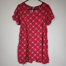 Free People Red Boho Pattern Shift Dress